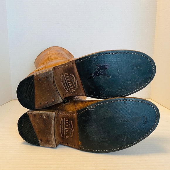 Bedstu Women's Brown Leather Round Toe Side Zip Mid Calf Boots, 9.5. - Picture 4 of 7